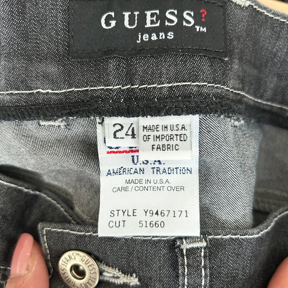 Vintage Guess USA Snake Print Coated Straight Jeans Women 24 - Picture 5 of 9